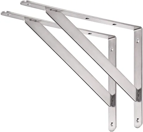 Vista 4 de CLT Soporte de estante negro, 8 pulgadas, carga máxima: 220 libras, soporte rígido minimalista resistente para banco de mesa, kit de herramientas