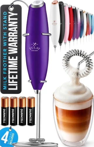 Vista 109 de Zulay Kitchen Potente varita espumadora de leche con 2 baterías Duracell – Mezclador de bebidas portátil ultrarrápido – Máquina de espuma eléctrica