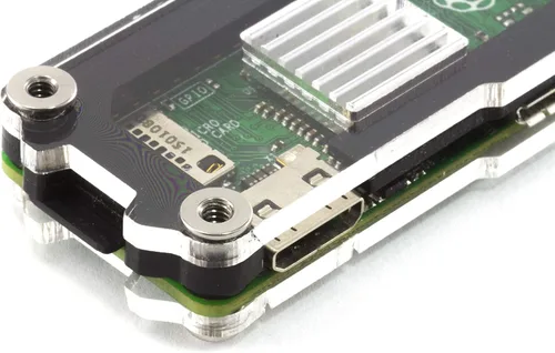 Vista 3 de Zebra Zero - Carcasa para Raspberry Pi Zero 1.3 y Wireless (hielo), color negro C4Labs
