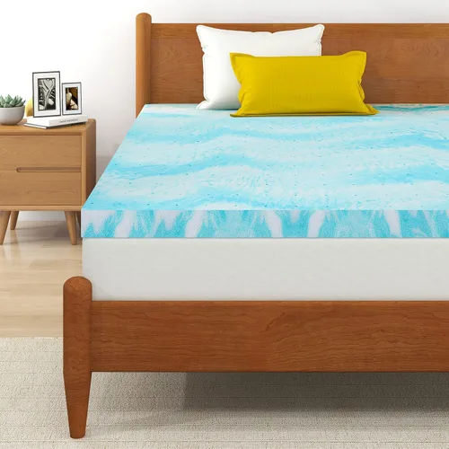 Vista 11 de Cubrecolchón de espuma viscoelástica de gel de 2 pulgadas para cama de tamaño individual Balanced Comfort, Pressure Relief, Ventilated Breathable