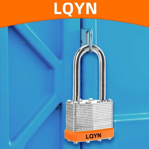 Vista 6 de Candados con la misma llave, LQYN 24 candados laminados con llave (1-9/16 pulgadas, 1.575 in), cerraduras con llave igual, grillete largo