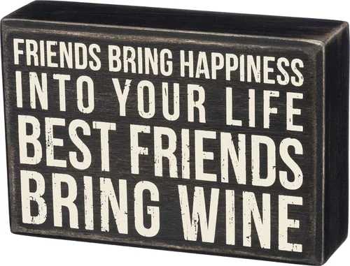 Vista 4 de Primitives by Kathy 18066 Cartel de caja, 7" x 2.5", All You Need... is a Bottle of Wine