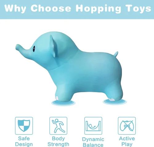 Vista 2 de HotMax Caballo hinchable, tolva inflable de animales que rebotan para niños pequeños o niños, juguetes de salto de goma para niños o niñas, regalo