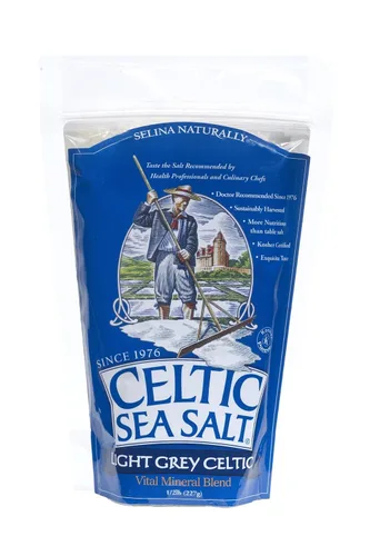 Vista 6 de Celtic Sea Salt Sal gruesa gris claro, 1/4 libra, 4 onzas