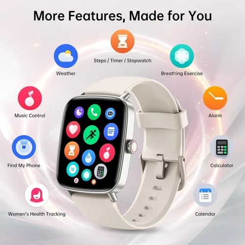 Vista 8 de Gydom Reloj inteligente para mujer, responder/hacer llamadas, pantalla HD