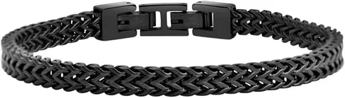 Vista 6 de Geoffrey Beene Pulsera de cadena doble Franco de acero inoxidable para hombre con extensión Negro