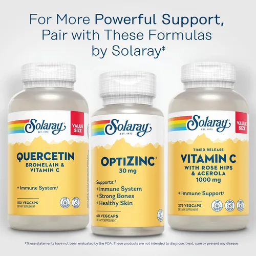 Vista 6 de SOLARAY OptiZinc Suplemento de apoyo inmunológico de 30 mg – Suplementos de zinc para hombres y mujeres con vitamina B6 – Huesos fuertes y apoyo a