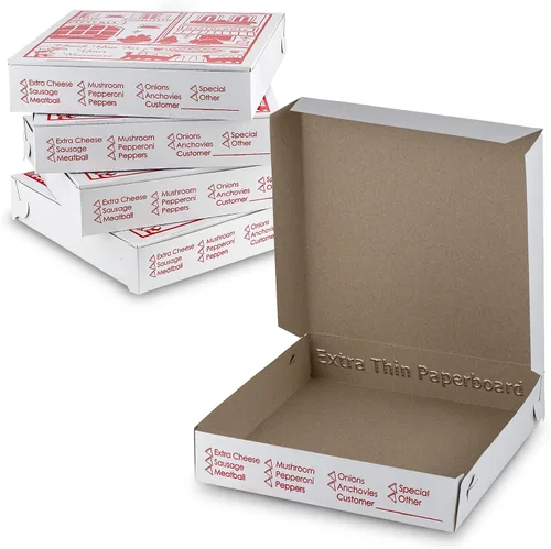Vista 8 de MT Products Caja de Pizza Delgada 10" x 10" x 2" - Cajas de Pizza con Esquinas de Cierre Profundo (Paquete de 10) - Hecho en EE.UU
