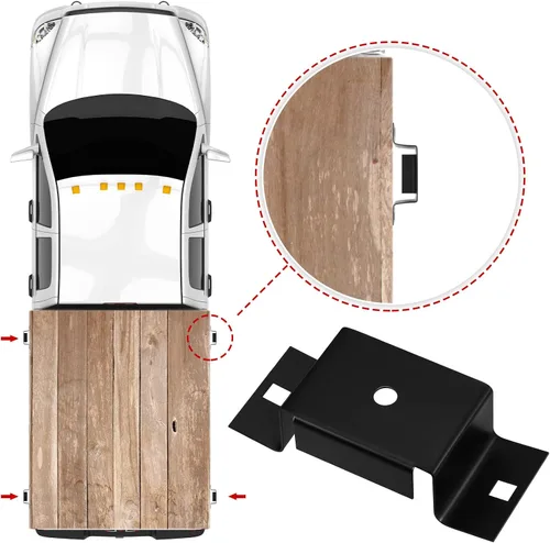 Vista 5 de 4 soportes de bolsillo de estaca de acero inoxidable para remolque, pernos rectos de estaca para montar, se ajustan a montantes de madera de 2 x 4