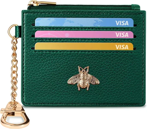 Vista 11 de SEAVILIA - Cartera pequeña con llavero para mujer, con bloqueo RFID Negro