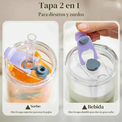 Vista 8 de KEMORELA Juego de 2 vasos de vidrio de doble pared de 28 onzas, popotes reutilizables extra anchos de 0.512 in, vaso Boba, vasos de agua de boca