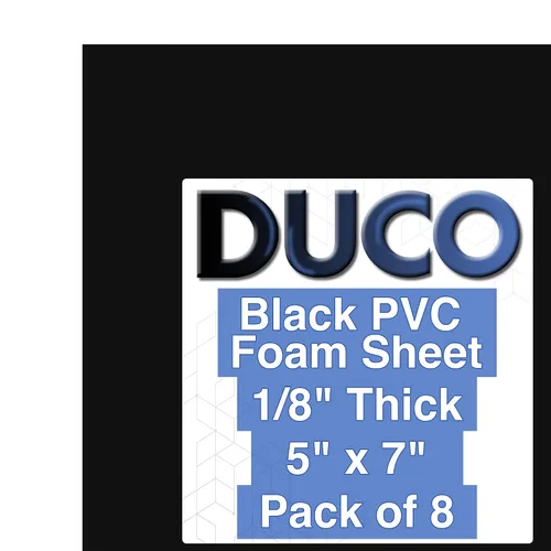 Vista 61 de Duco - Lámina de PVC expandida hecha en Estados Unidos de 1/8 de pulgada de grosor, paquete de 4 tableros de espuma de celda cerrada de 5 x 7 Negro