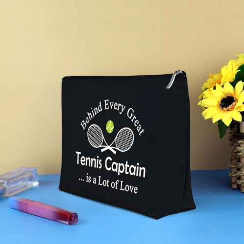 Vista 6 de Mikela Bolsa de cosméticos de regalo de capitán de tenis para mujer, Negro