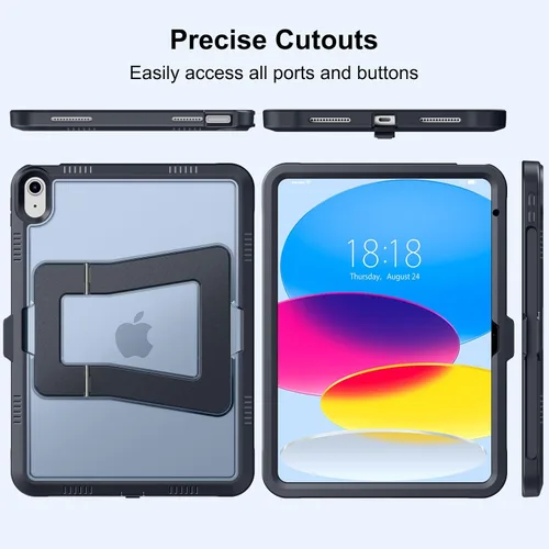 Vista 3 de DTTO Funda para iPad (A16) 11ª generación de 11 pulgadas 2025, funda para iPad de 10ª generación, soporte ajustable para vertical/paisaje, protector