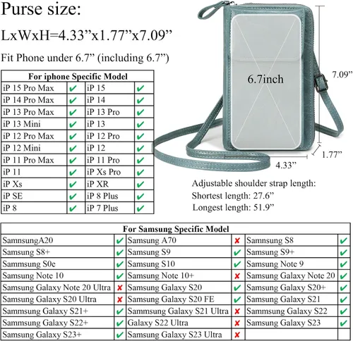 Vista 6 de DIVCIDLC Bolso cruzado pequeño para teléfono celular, cartera con ranuras para tarjetas