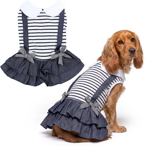 Vista 121 de Parisian Pet Chambray - Vestido para perro - Ligero sin mangas para perro, niña, talla XS Chambray en general