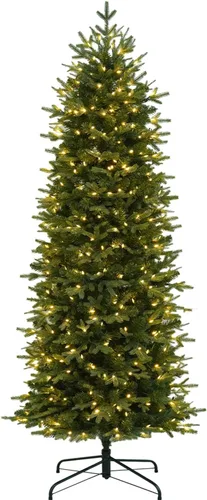 Vista 10 de Hykolity Árbol de Navidad flocado delgado de 7.5 pies con 200 LED blancos Pino flocado
