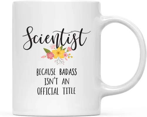 Vista 67 de Andaz Press Taza de café de 11 onzas, regalo de broma, tía porque Badass no es un título oficial, gráfico floral, 1 paquete