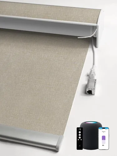 Vista 28 de SmartWings Persianas enrollables con cable duro PoE 100% opacas, muestra de tela