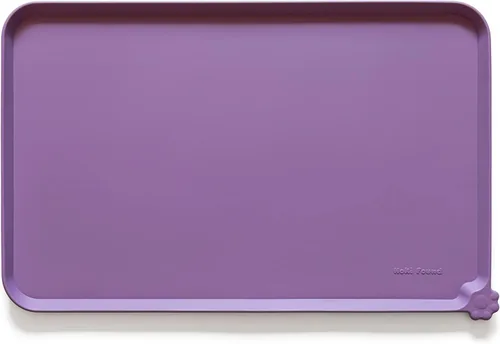 Vista 11 de Hoki Found - Bandeja de silicona para comederos de perros y gatos, tapetes impermeables para comida y agua, color caramelo