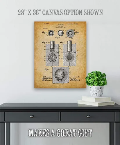 Vista 4 de Golf Ball Patent Print – Great Home and Office Decoration, Classic Man Cave and Country Club Design, Sports Artwork for Golf Coaches, Men, and