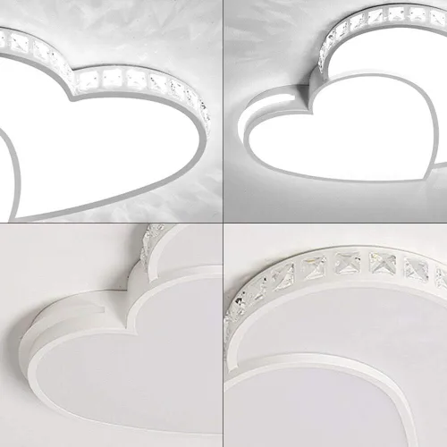 Vista 3 de Lámparas de techo LED creativas de 20.47 pulgadas, lámparas modernas de acrílico de montaje empotrado, luz de techo en forma de corazón, iluminación