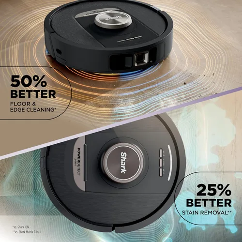 Vista 4 de Shark PowerDetect NeverTouch, Autovaciado y Autollenado, Robot Aspirador y Mopa sin Bolsa, Capacidad de Suciedad de 30 Días, Base HEPA, Tanque