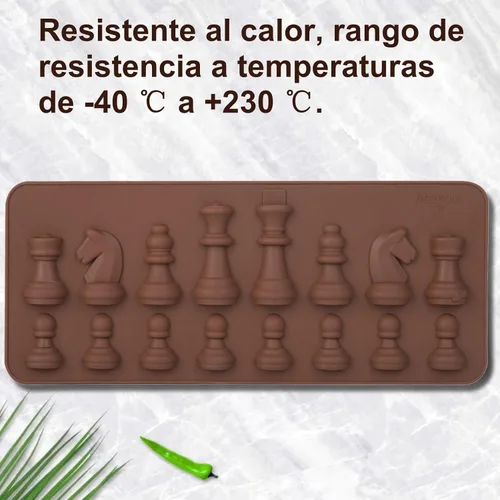 Vista 7 de Forma de ajedrez de chocolate de silicona para bricolaje, cera derretida para hornear, decoración para fiestas de cumpleaños, bodas, aniversarios