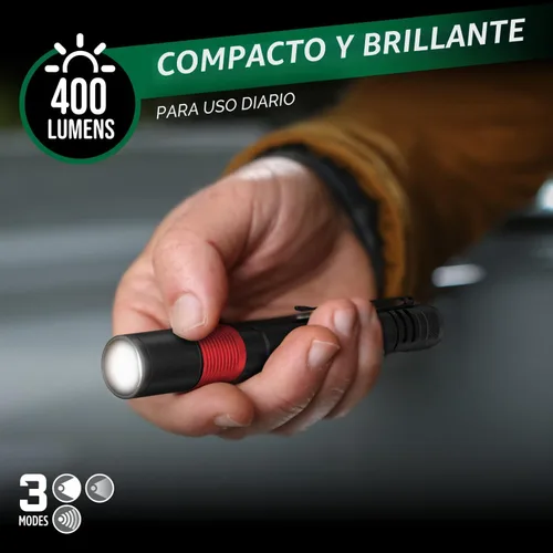 Vista 2 de Linterna de bolígrafo Energizer X-400 recargable, linterna de bolígrafo brillante resistente al agua IPX4, ligera y duradera, linterna recargable