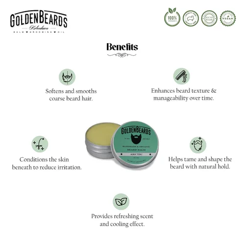 Vista 5 de Bálsamo de Barba – Arctic orgánico – 1 fl oz, 100% natural Hidratar la barba y la piel, el perfecto productos de aseo para hombre, barba dorado