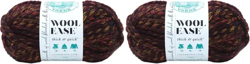 Vista 112 de Lion Brand Yarn - Ovillo de lana Wool-Ease Thick & Quick color fuerza aérea Super Bulky Wool Acrylic Blend Fiber for Soft Hats, Sweaters, Chunky