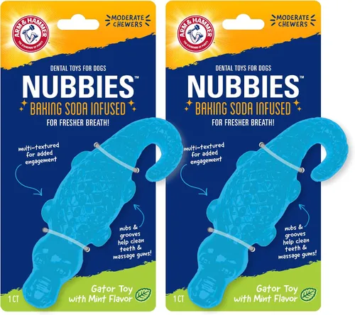 Vista 8 de Arm & Hammer for Pets Nubbies Duality Bone - Juguete dental para perros, el mejor juguete masticable para masticadores moderados, ayuda a reducir