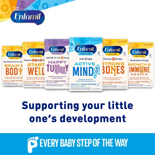 Vista 6 de Enfamil Fer-in-Sol - Suplemento de hierro en gotas para bebés, botella con dosificador de 1.7 fl oz (paquete de 2)