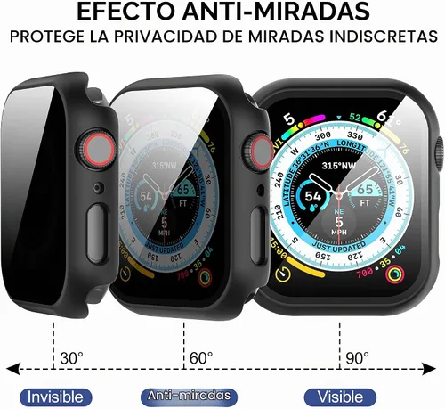 Vista 4 de Suoman - Funda protectora de pantalla para Apple Watch Series 6/5/4 SE de 1.575 in Paquete de 3 fundas ultrafinas de vidrio templado para iWatch