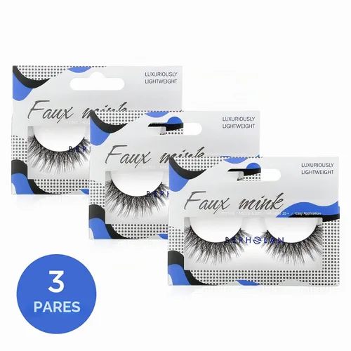 Vista 7 de Pestañas de Aspecto Natural Pestañas Postizas - BEPHOLAN Pestañas Postizas 3D Súper Esponjosas Pestañas Postizas Banda Transparente Pestañas Wispy