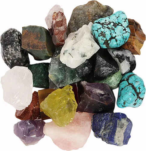Vista 8 de Cristales curativos naturales crudos, piedras ásperas para hacer rodar, cabbing, pulido, envoltura de alambre, curación de cristales Wicca y Reiki