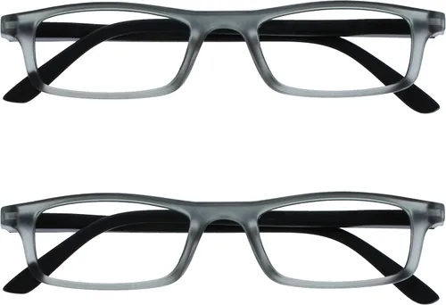 Vista 10 de OPULIZE TED - Lentes de lectura para mujeres y hombres, marco mate rectangular ligero y estrecho con bisagras de resorte, color negro +1.50