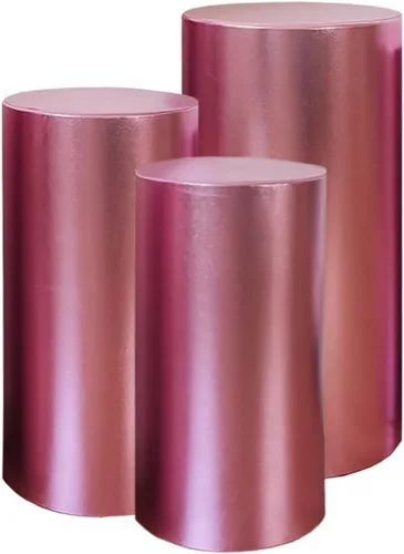 Vista 10 de Fundas de soporte de cilindro de fiesta para soportes de pedestal de cilindro de metal, fundas elásticas de bronce, cubierta de pedestal para Negro