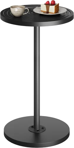 Vista 13 de Asgolion Mesa auxiliar redonda, mesa de bebidas de altura ajustable para espacios pequeños, mesa de Martini con pedestal, mesas de cóctel, base