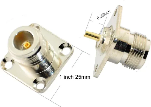Vista 2 de 2 PCS chasis N hembra Jack 4 agujero montaje en panel PCB soldadura RF conector