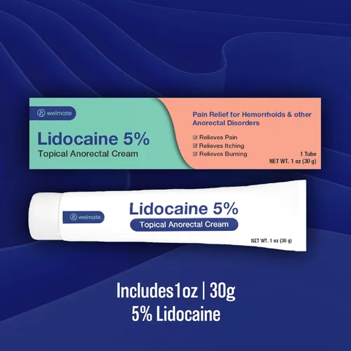 Vista 3 de WELMATE Crema de lidocaína al 5% para hemorroides – Crema anestésica de lidocaína de acción rápida y crema analgésica tópica para aliviar la picazón