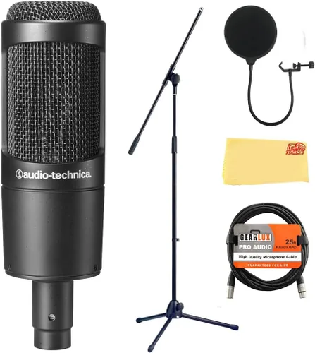 Vista 14 de Audio-Technica AT2005USB - Paquete de micrófono dinámico cardioide USB/XLR con filtro pop, cable XLR y paño de pulido de Austin Bazaar