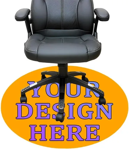 Vista 92 de Tapete redondo personalizado para silla de escritorio de oficina, diseño de tu propio logotipo de foto, texto, alfombrillas circulares
