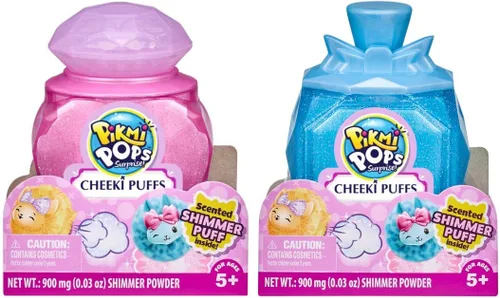 Vista 2 de Pikmi Pops Cheeki Puffs - 1 juguete de peluche perfumado coleccionable en perfume pequeño, paquete de 2, multicolor