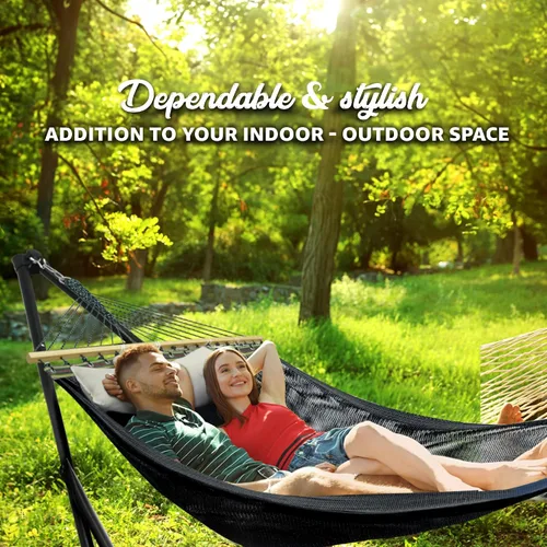 Vista 5 de Tranquillo Unity - Soporte de hamaca ajustable, plegable, para camping, con soporte, capacidad de 800 lbs, soporte de hamaca doble de acero para 2