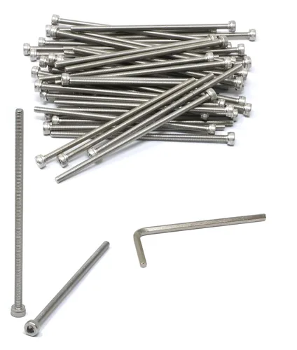 Vista 43 de iexcell Kit de tornillos de cabeza hexagonal de acero inoxidable 304, 100 unidades M2 x 0.157 in, paso de rosca de 0.016 in