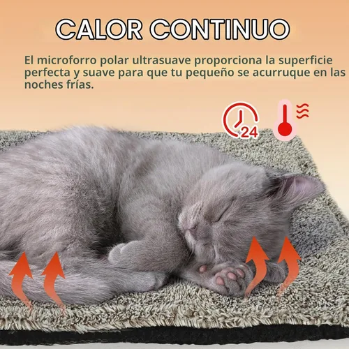Vista 2 de Almohada de Cama Autocalentable para Gatos, Manta Térmica para Cama de Gato Autocalentable para Gatos de Interior y Perros Pequeños, 22 * 16