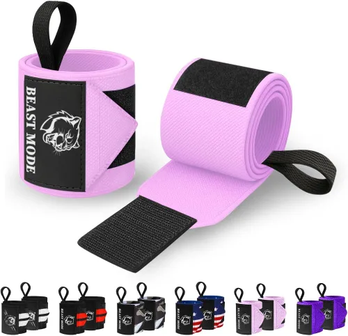 Vista 41 de TECEUM Weightlifting 18" & 12" Wrist Wraps with Thumb Loop – Heavy Duty Wrist Workout Braces for Men and Women – Ideal for Powerlifting, Strength
