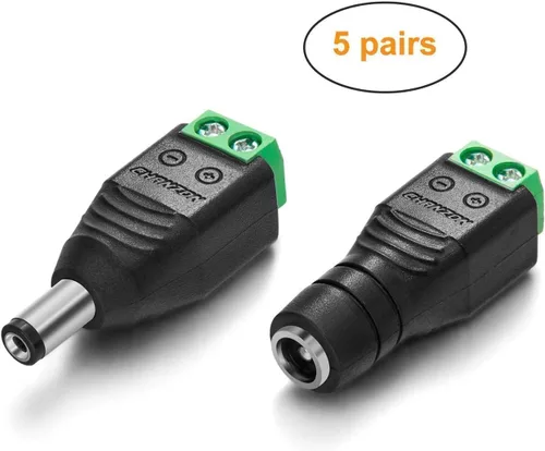 Vista 2 de Fuente de alimentación de 12 V 2 A + conector de alimentación CC de 0.083 x 0.217 in (5 x macho + 5 hembra)