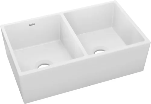 Vista 16 de Elkay SWU1517WH - Fregadero de barra de montaje inferior de arcilla refractaria de 16-7/16" x 18-15/16" x 9-1/16", color blanco